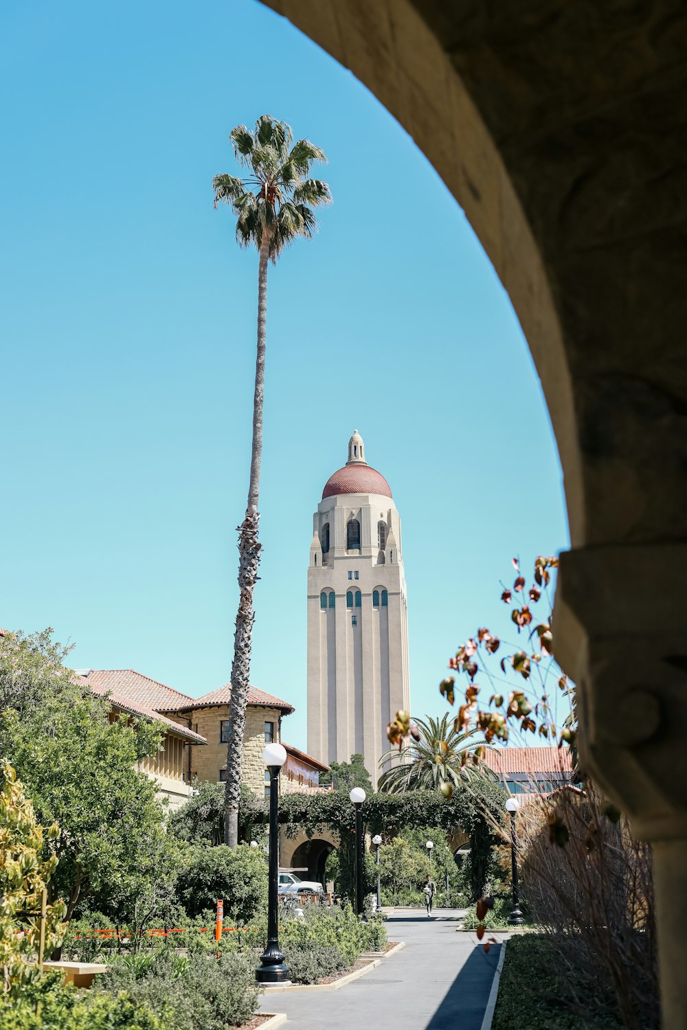 a tall tower with a clock on the top of it