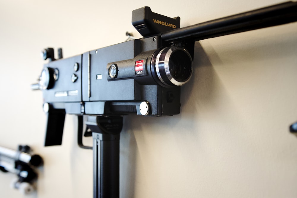 a camera mounted to the side of a wall