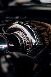 a close up view of a car engine