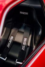 a close up of the seats in a car