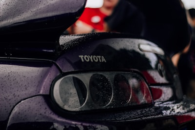 a close up of the front end of a car