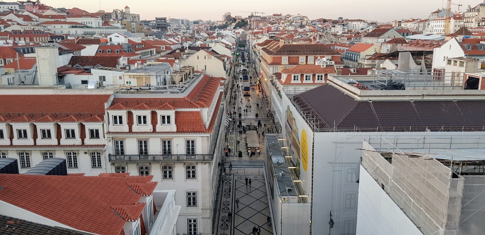 a view of a city from a tall building