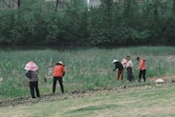 Group of farmers attending a hands-on training session outdoors.