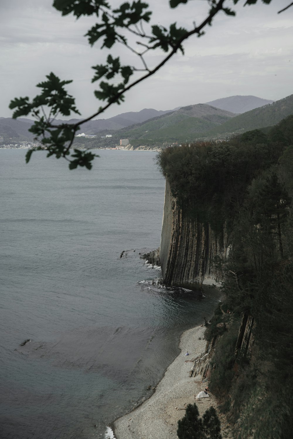 a view of the ocean from a cliff