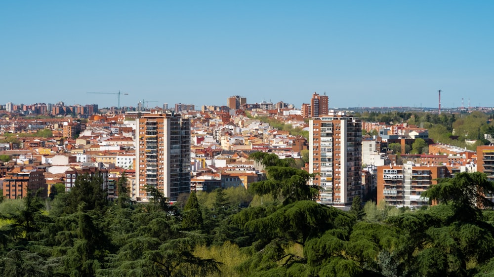 a view of a city with lots of tall buildings