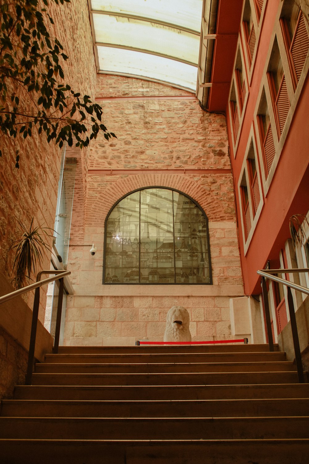 a set of stairs leading up to a building