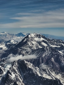a view of the top of a snowy mountain