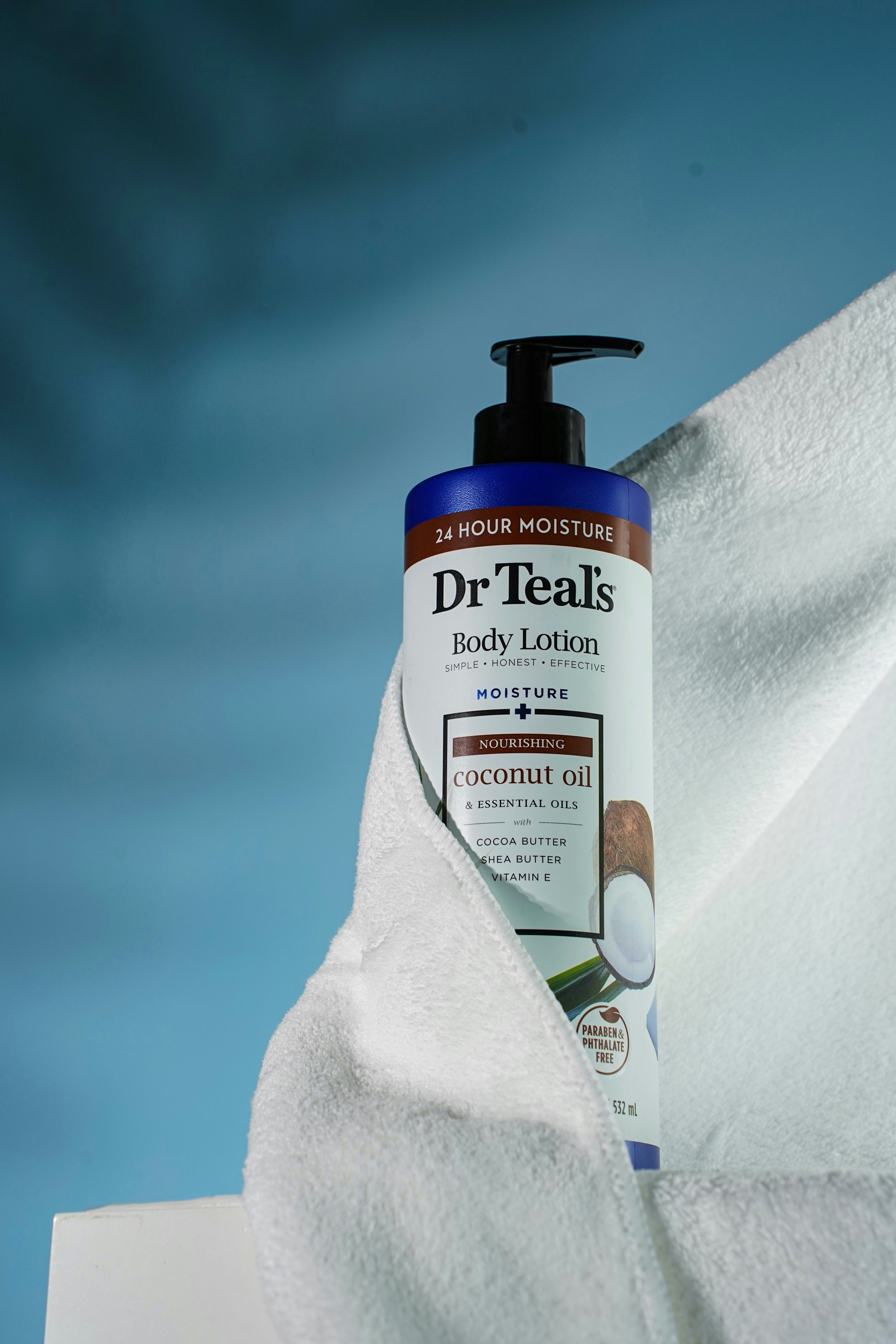 a bottle of dr teal's body lotion sitting on top of a