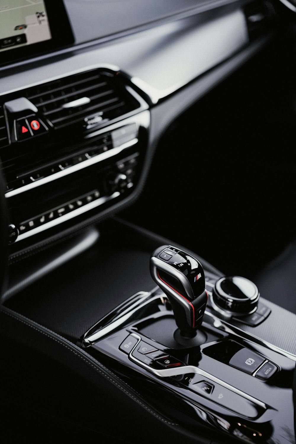 a close up of a steering wheel in a car