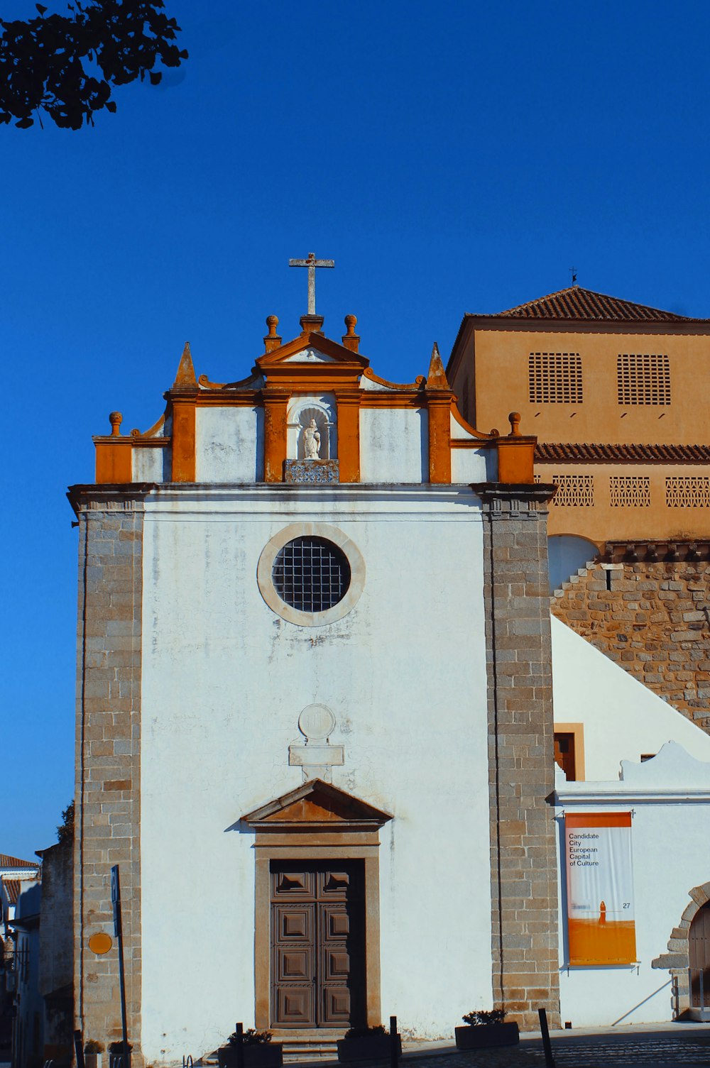 a church with a cross on top of it