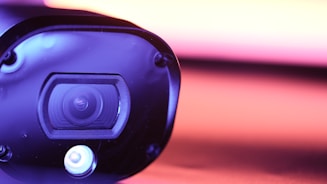 a close up of a camera on a table