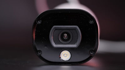 a close up of a camera on a table