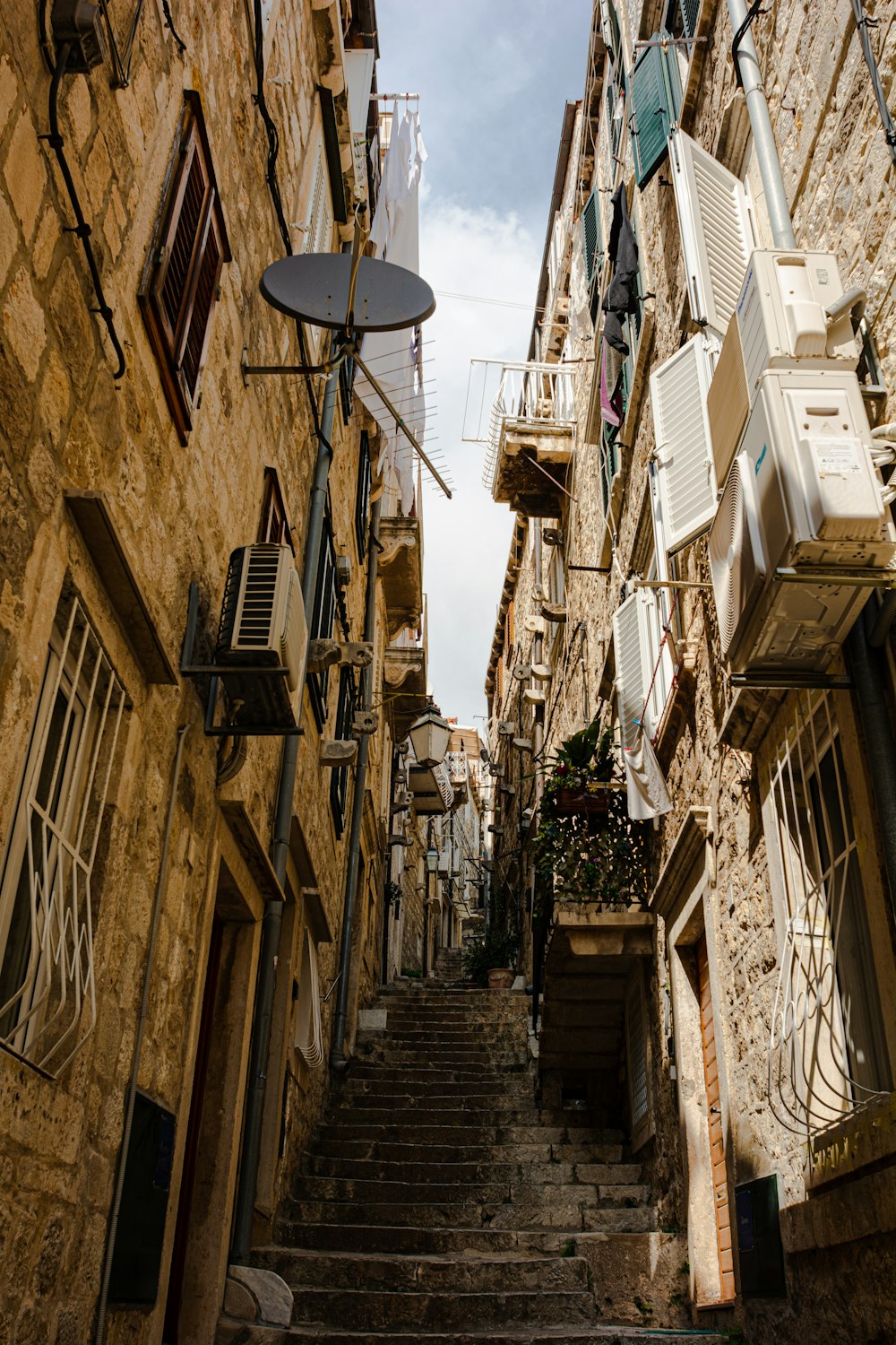 a set of stairs leading up to a building