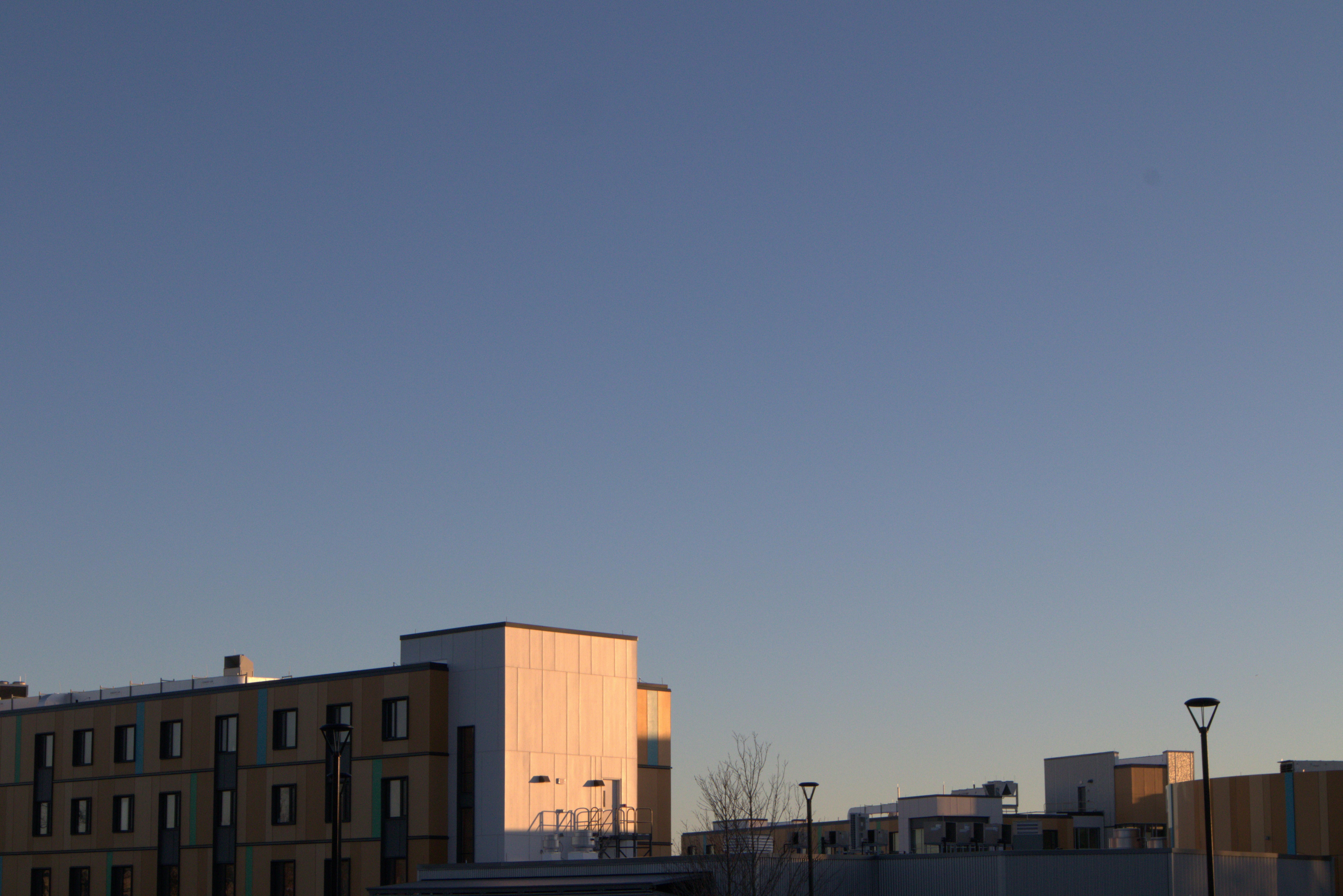 Bright Scottsdale Arizona cityscape with desert landscape, blue sky, modern architecture and warm afternoon sunlight