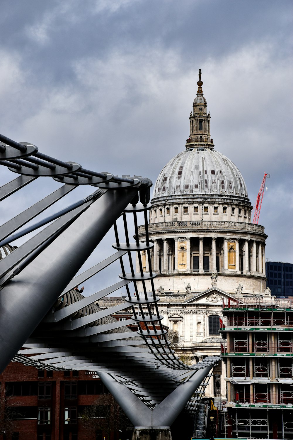 a view of the dome of st paul's cathedral from across the river thames