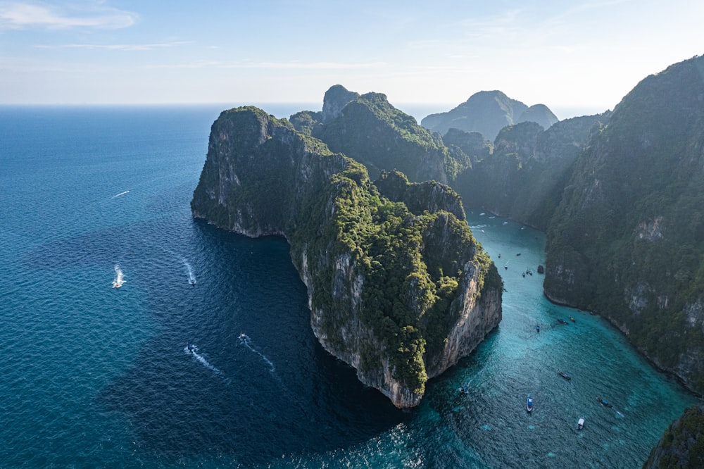 a large body of water surrounded by mountains