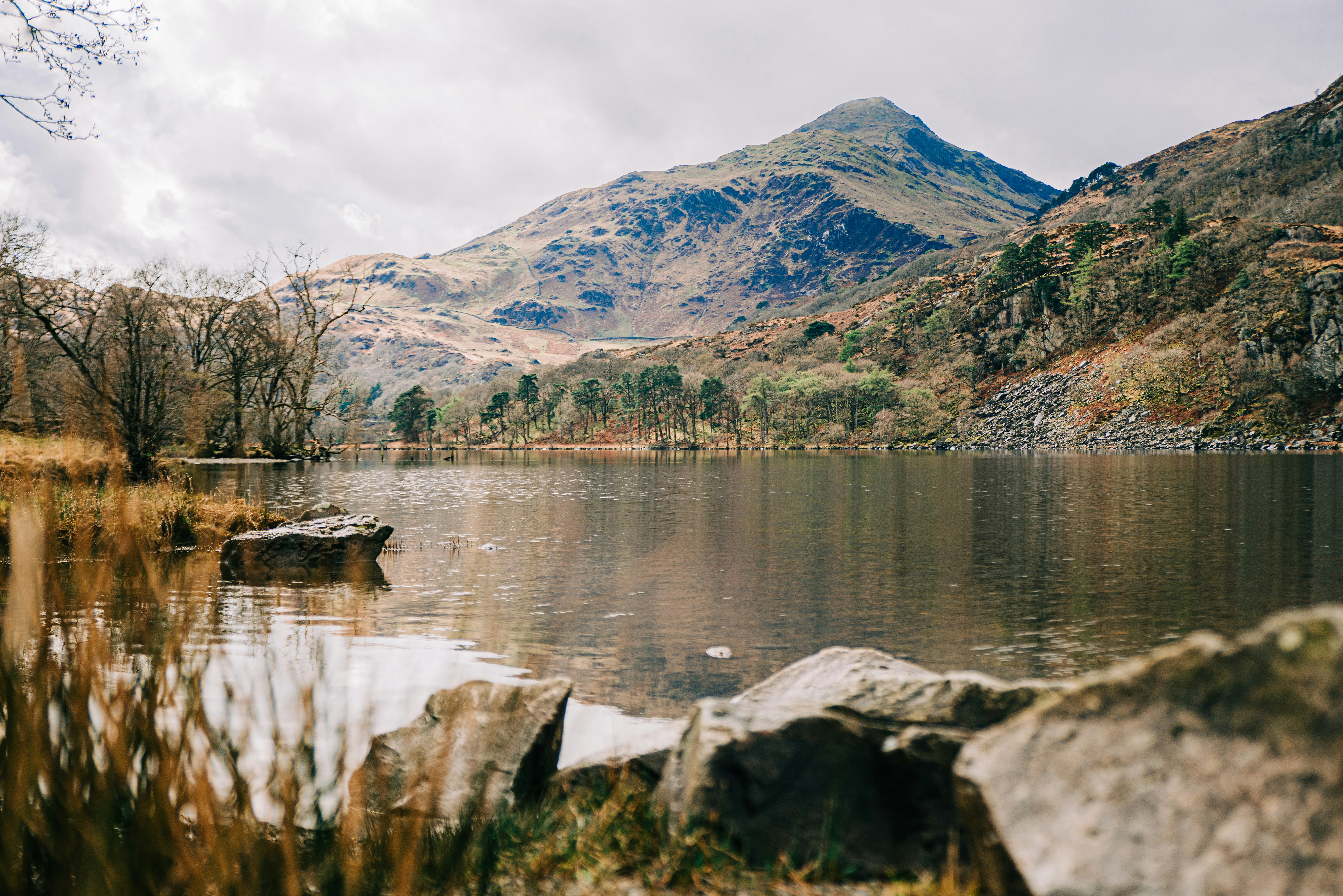 a large body of water surrounded by mountains