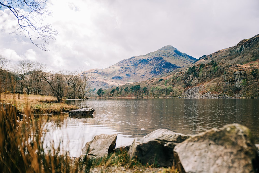 a large body of water surrounded by mountains