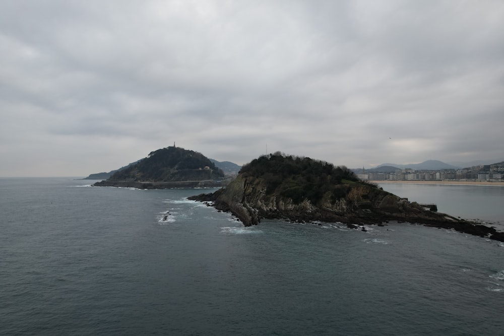 a small island in the middle of the ocean