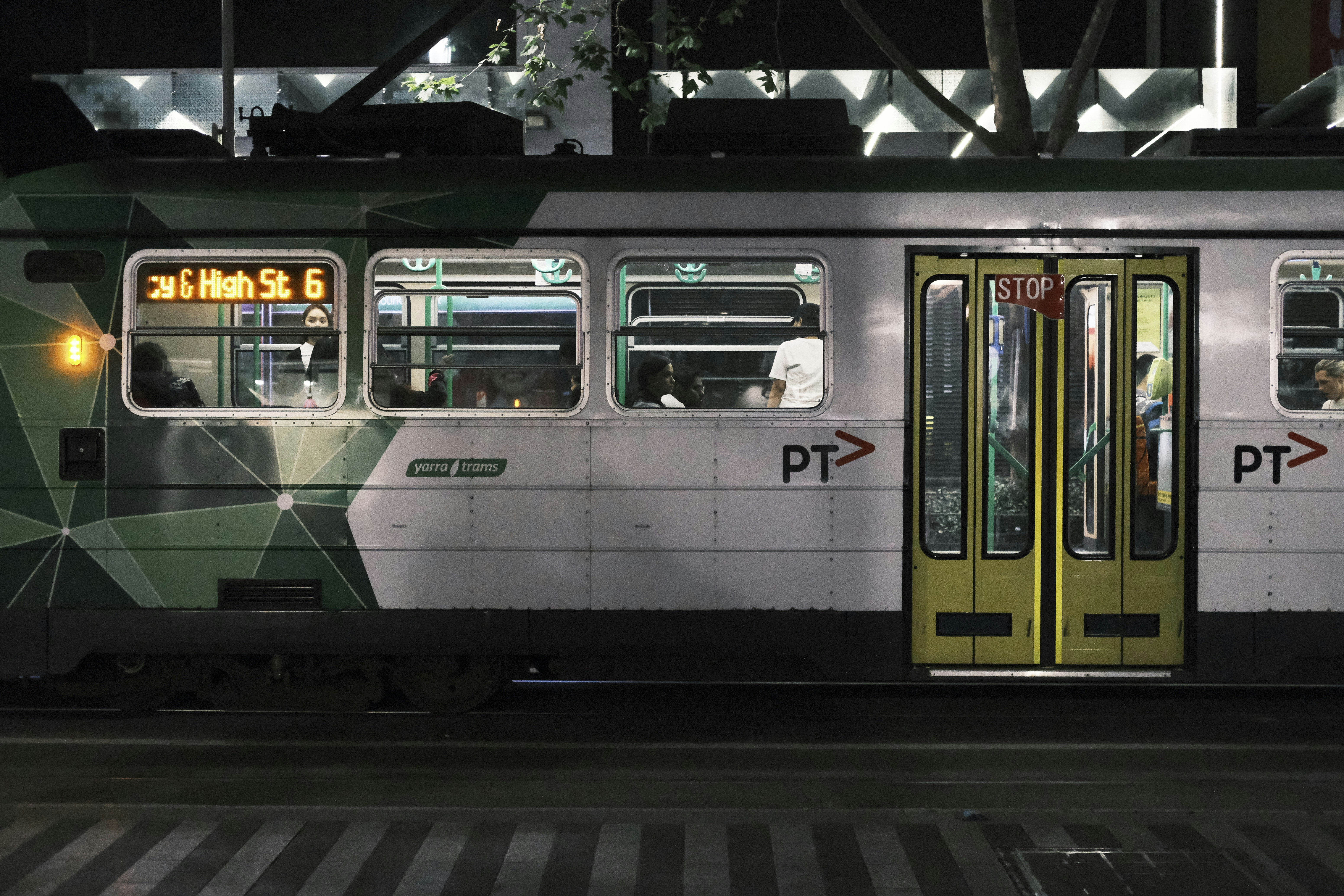 Metro suburban train carriage at a platform