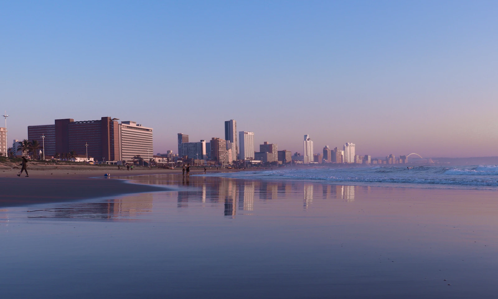 Durban's beachfront promenade and city skyline