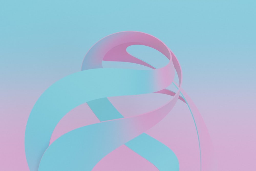 a pink and blue abstract background with a curved design
