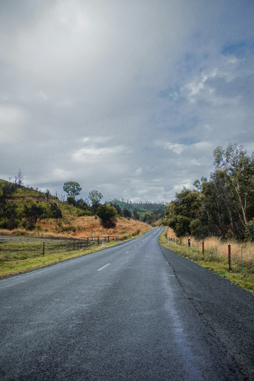 an empty road in the middle of nowhere