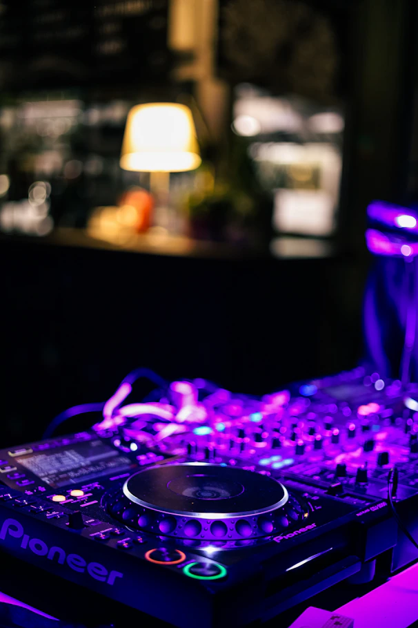 a dj controller sitting on top of a table