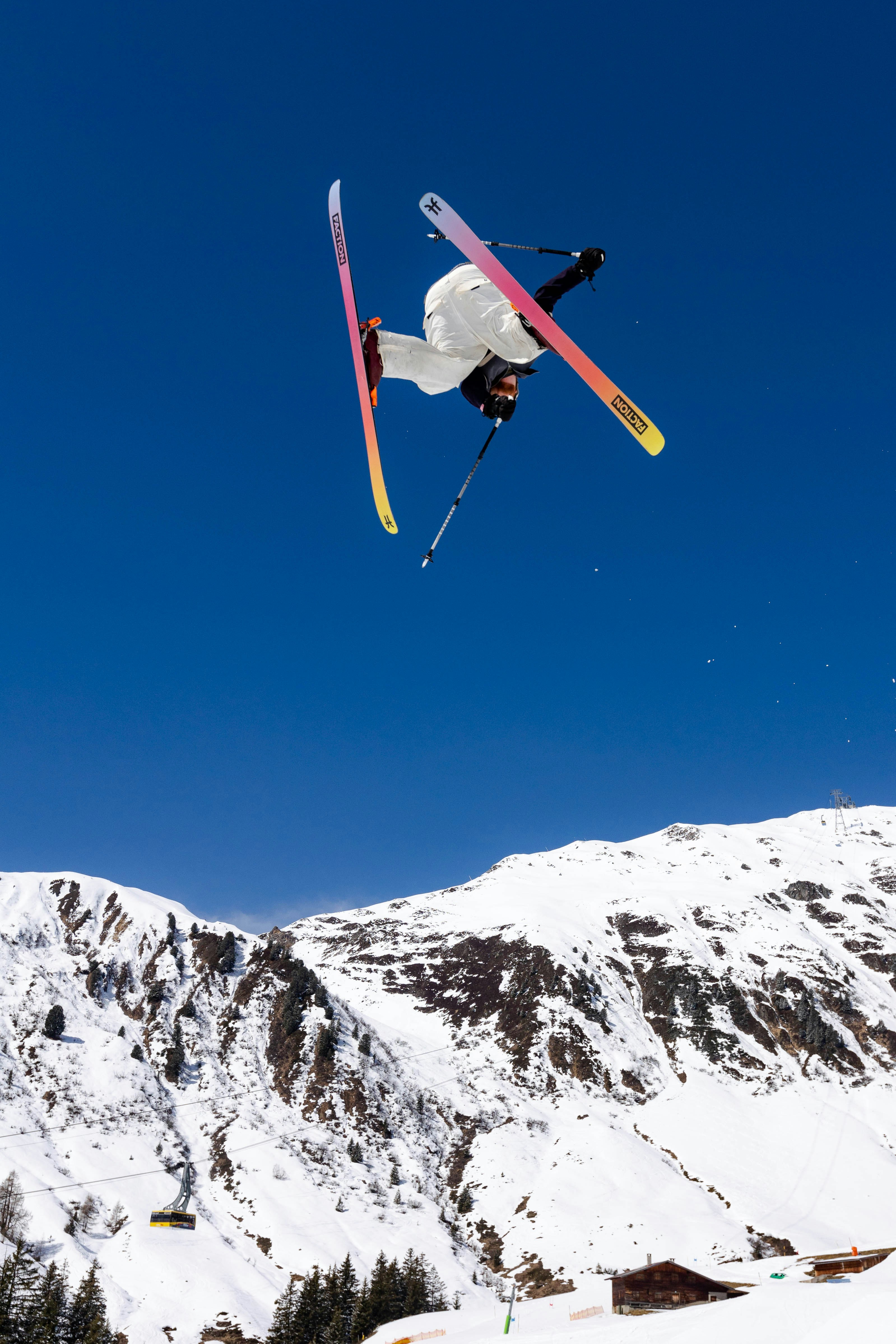 a person on skis jumping in the air
