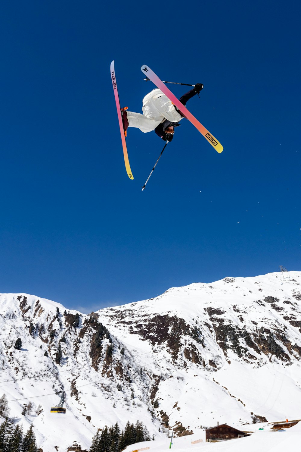 a person on skis jumping in the air