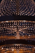 An elegant chandelier illuminating a room.