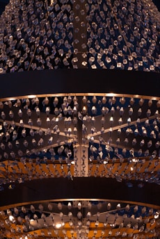 An elegant chandelier illuminating a room.
