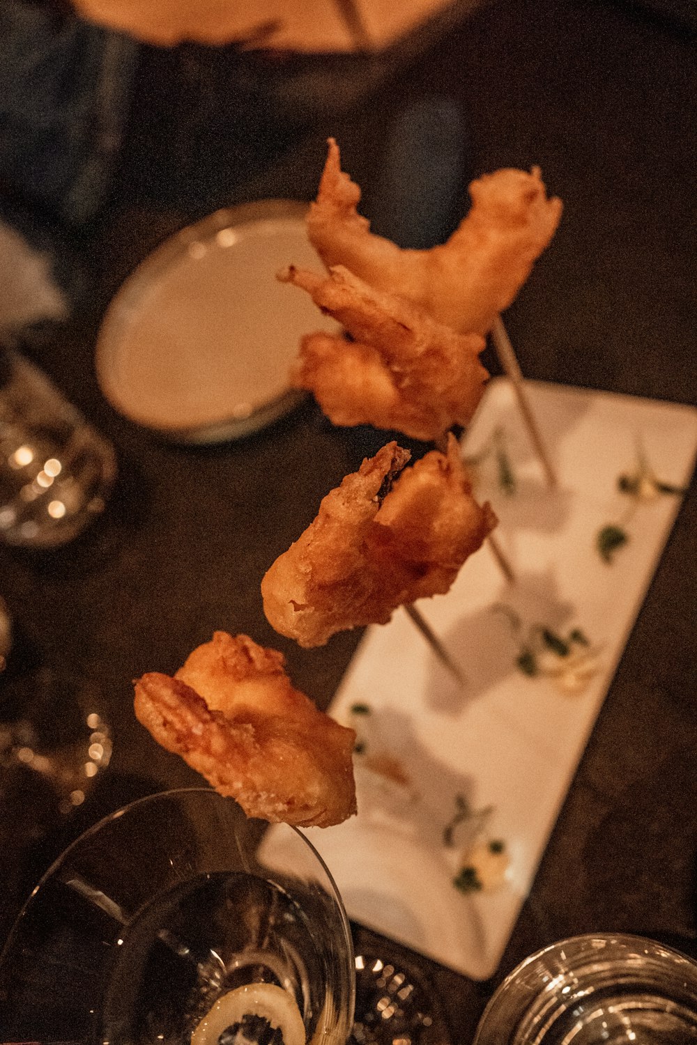 a close up of a plate of food on a table