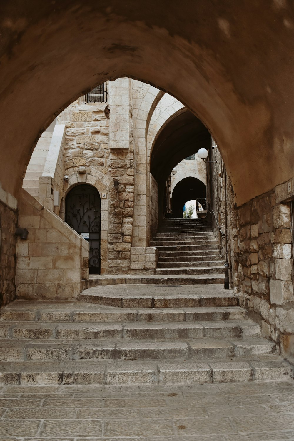 a set of stone steps leading to a building