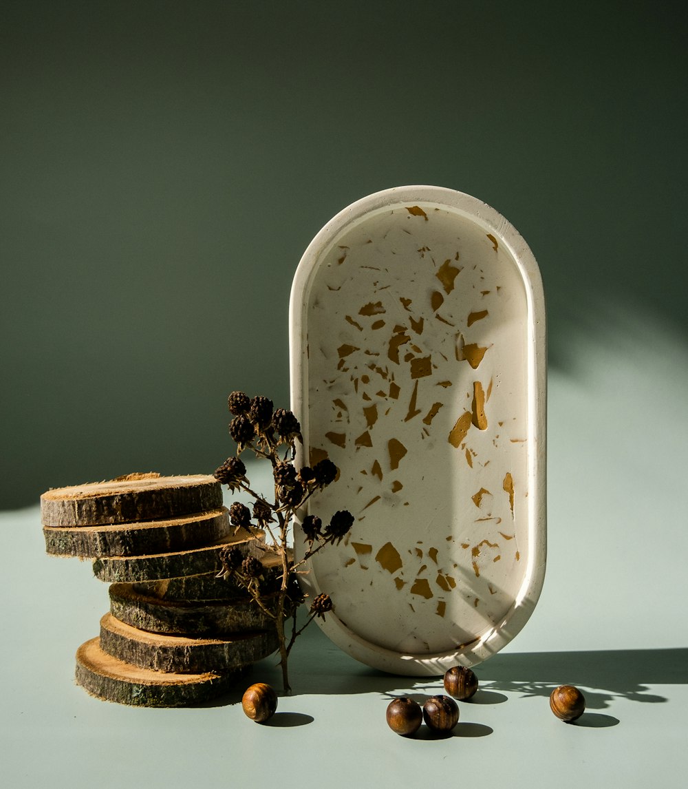 a stack of cookies sitting on top of a table