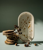 a stack of cookies sitting on top of a table