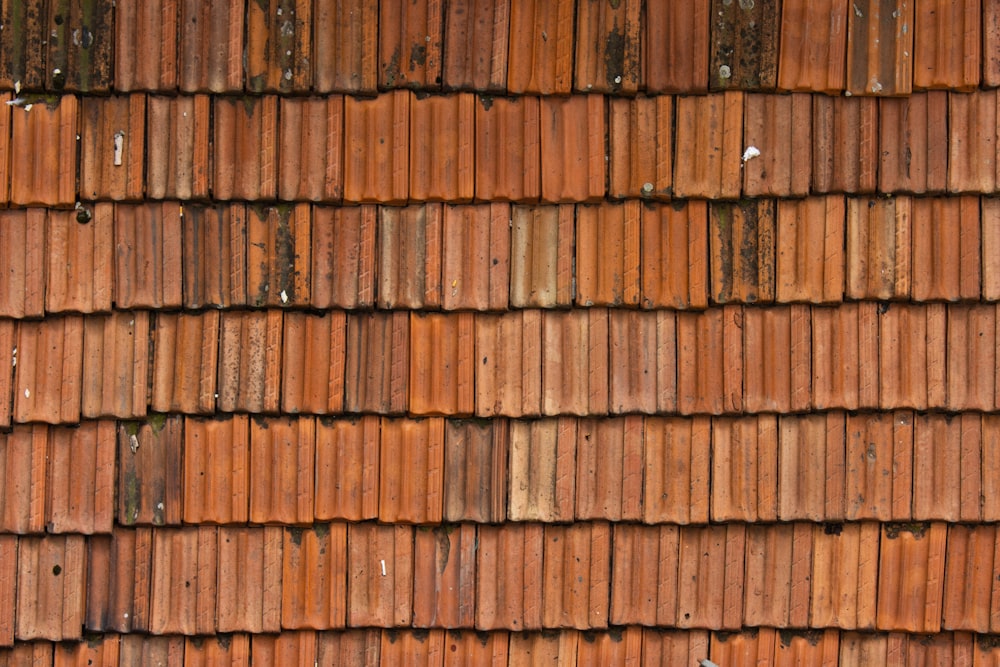 a close up of a roof made of bricks