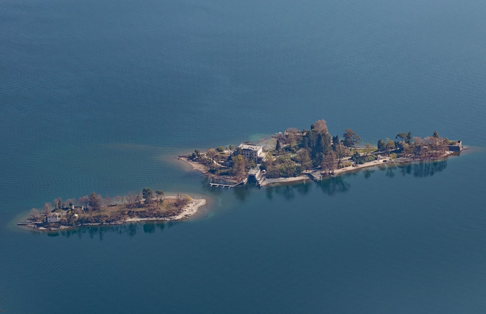 an island in the middle of a body of water
