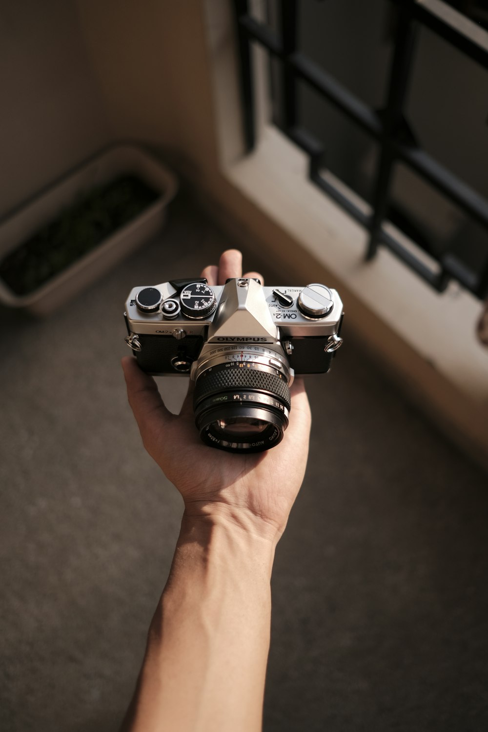 a person holding a camera in their hand