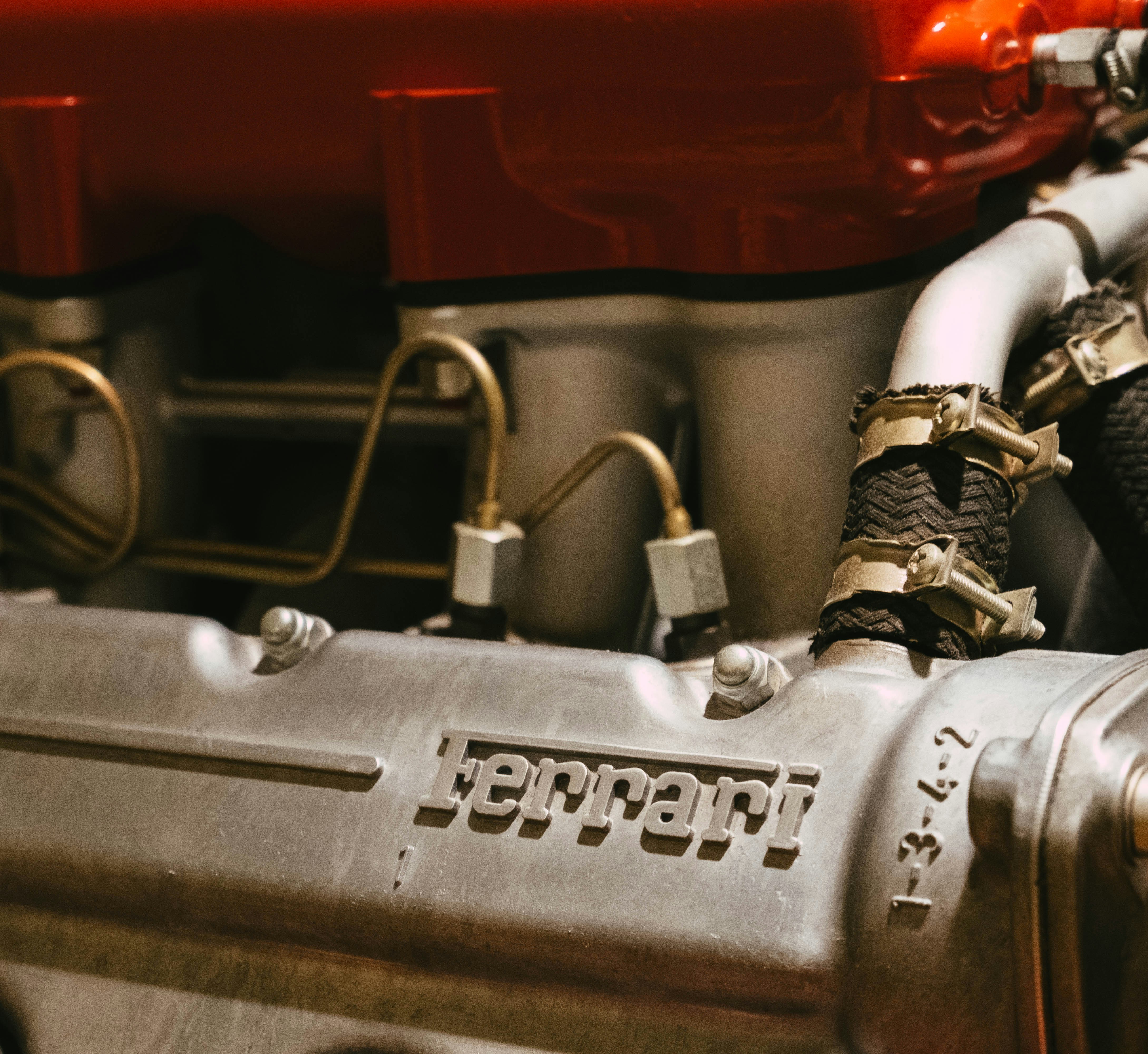 a close up of the engine of a car