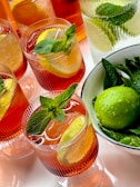 Refreshing mocktails served in stylish glasses.