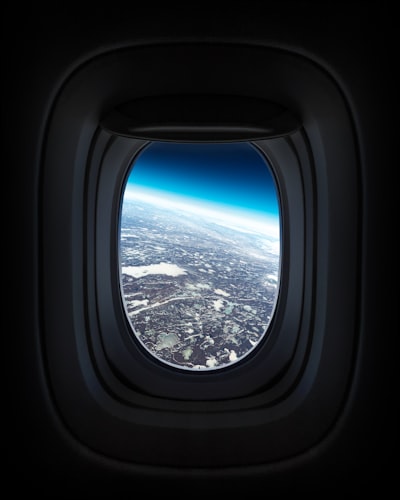 View of the Earth through an airplane window