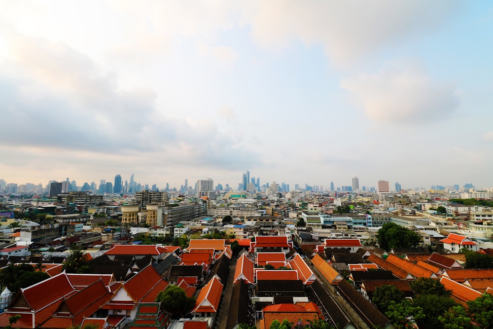 a view of a city from a tall building