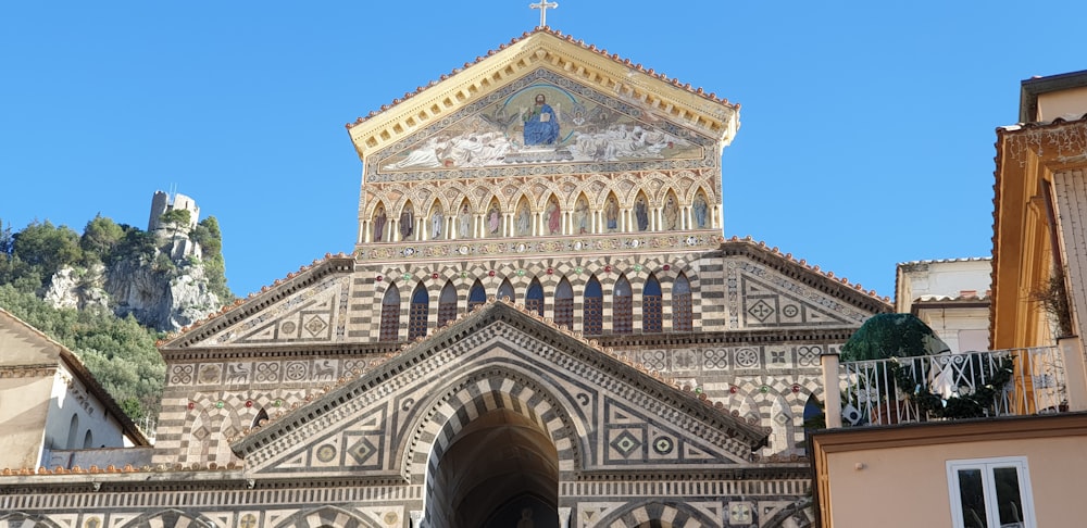 a church with a steeple on top of it