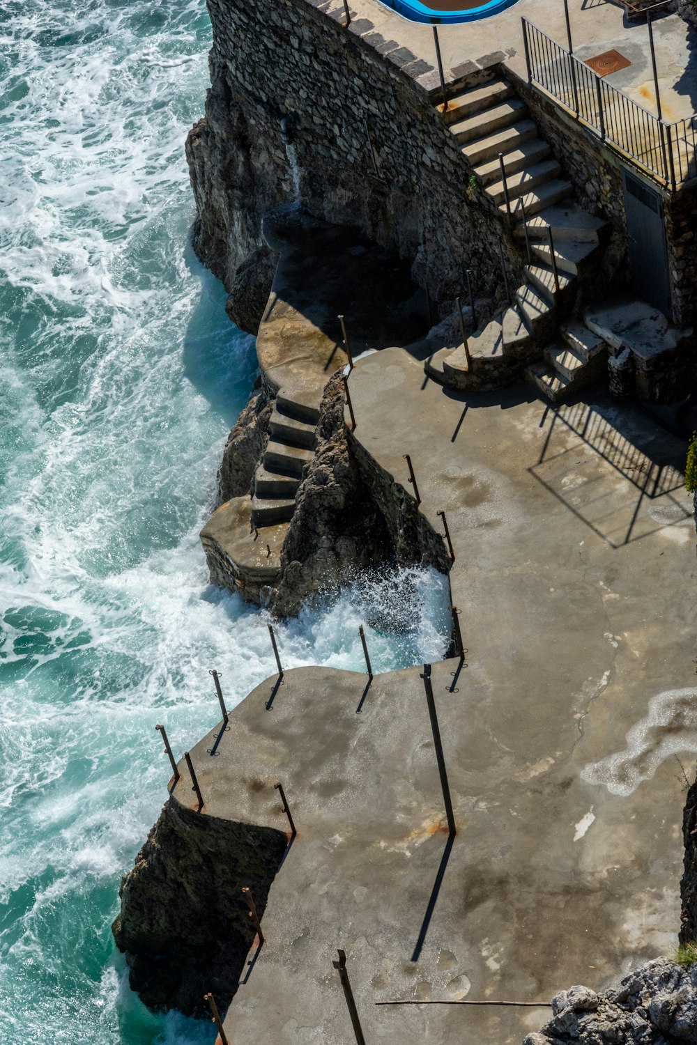 a view of the ocean from a cliff