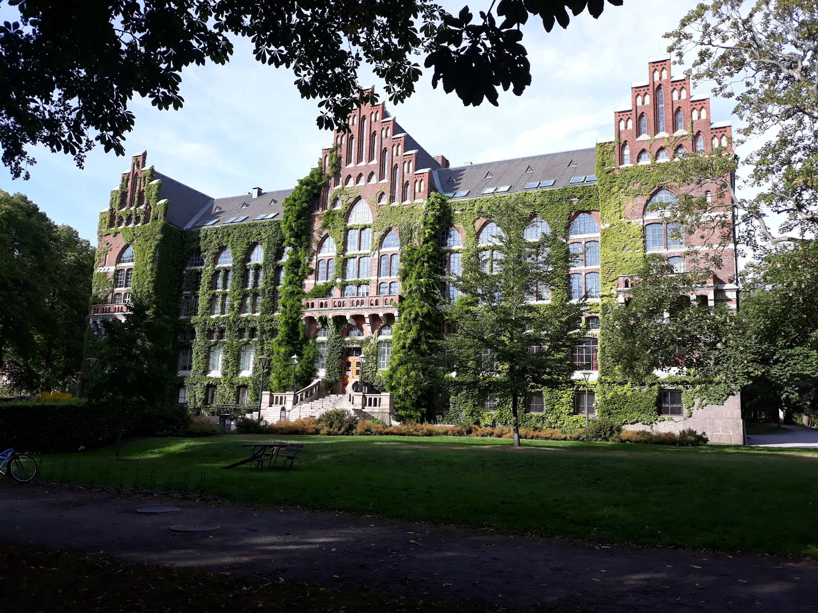Ivy-covered Lund University Library, Lund, Sweden