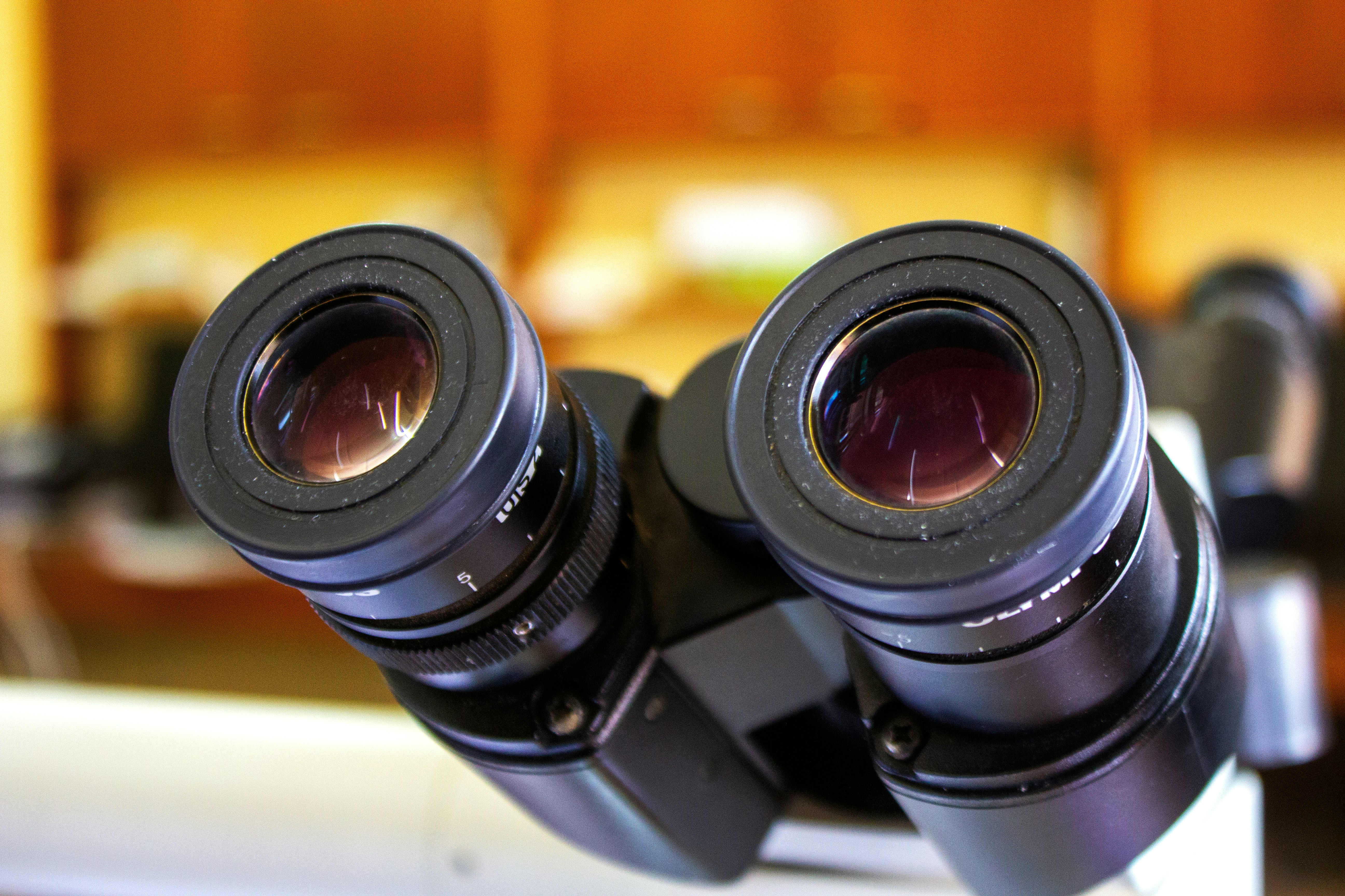 a pair of binoculars sitting on top of a table