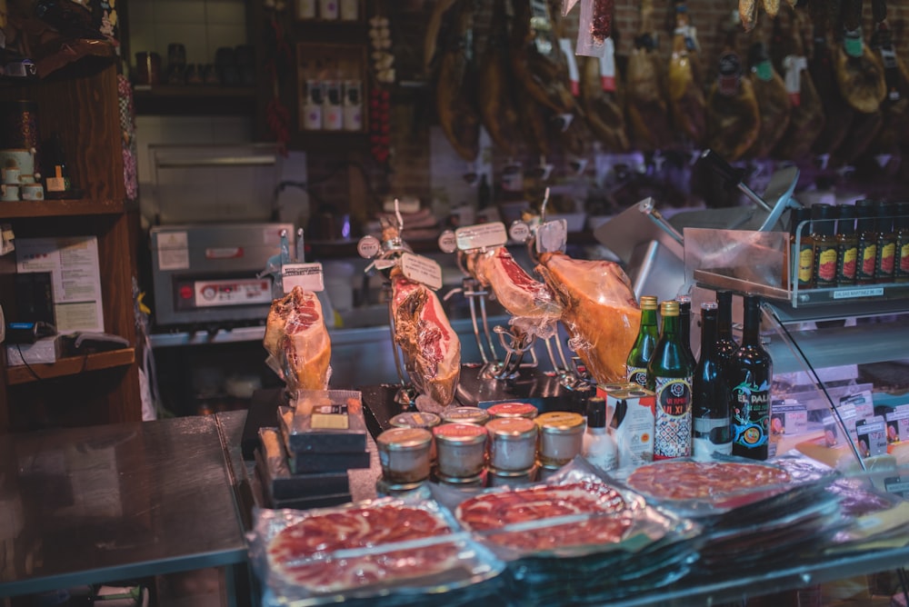 a bunch of food that is on a table