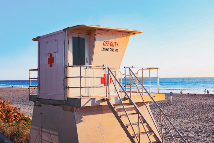 Lifeguard tower on the beach in Jupiter, Florida