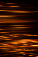Vibrant motion graphic animation featuring bold orange streaks on a dark backdrop.